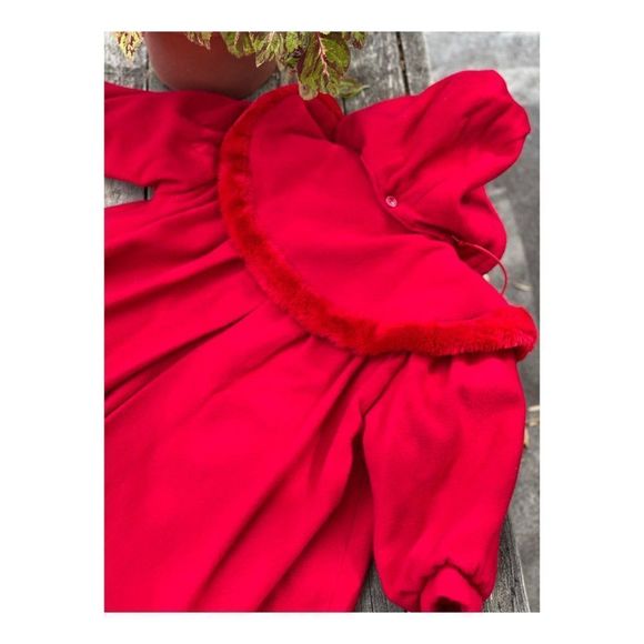 Vintage 1970s Gusti Virgin Wool Blend Red Swing Dress Coat Youth Sz 5 - Picture 10 of 16
